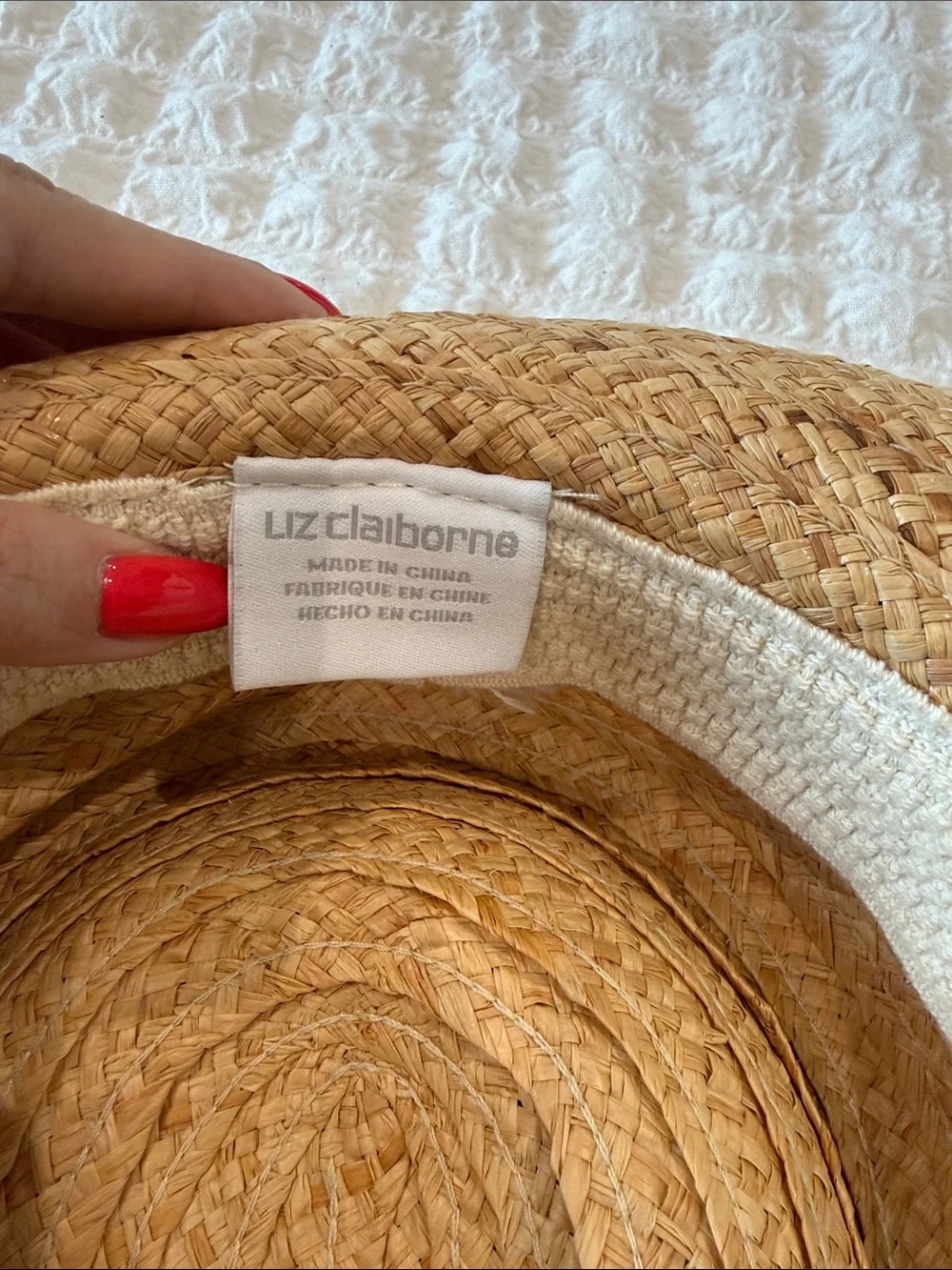 Liz Claiborne Braided Straw Sun Hat - Natural Tan